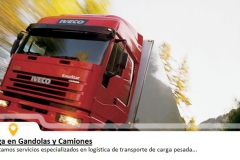 Transporte de carga en gandolas y camiones